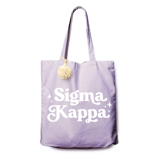 Sigma Kappa Retro Pom Pom Tote Bag
