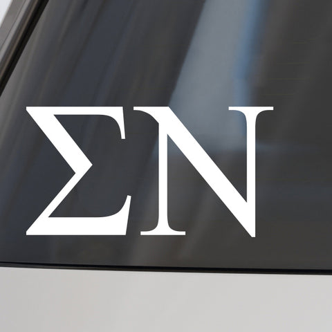 Sigma Nu Fraternity Car Decal Sticker- Greek Letters Design