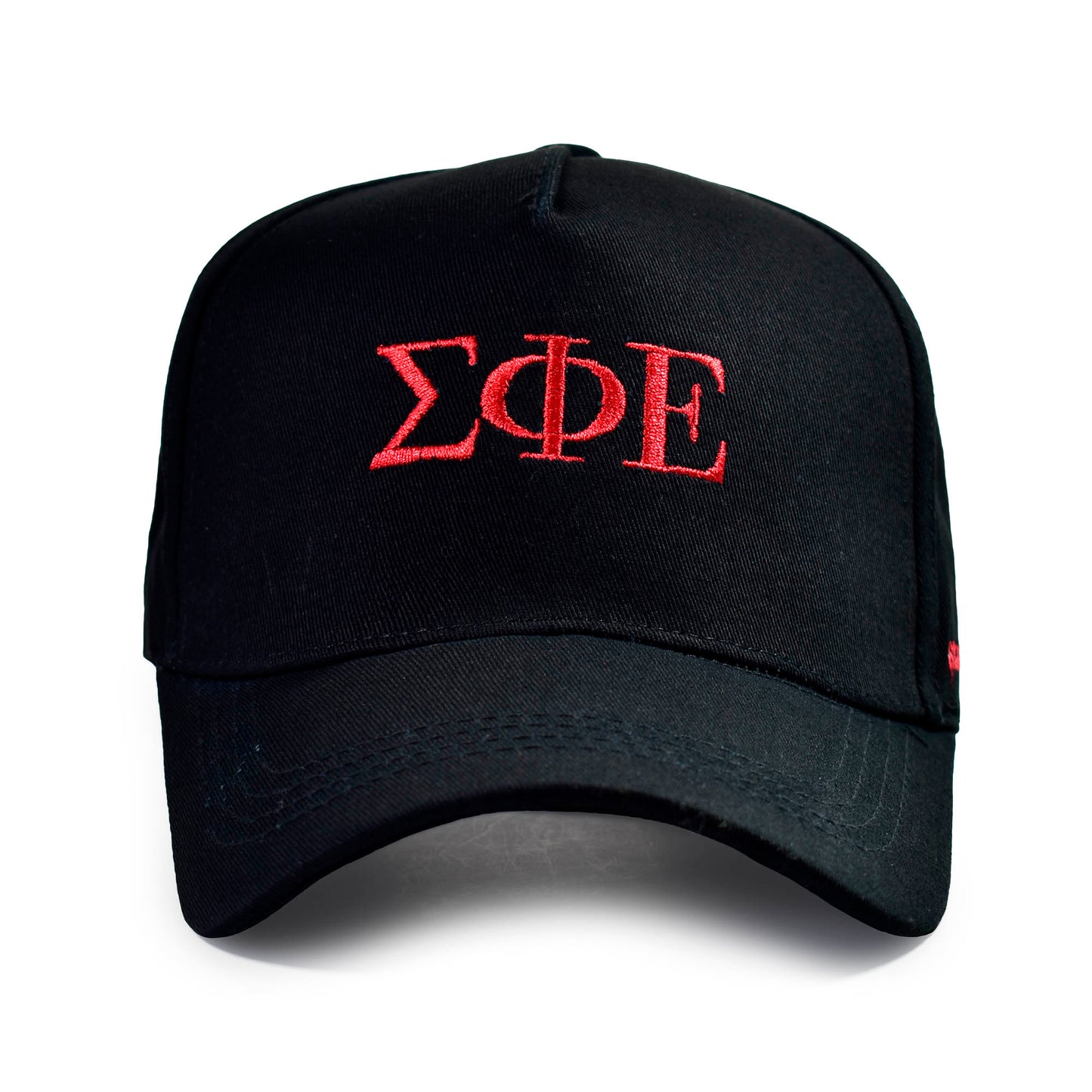 Sigma Phi Epsilon Fraternity Baseball Cap- Brushed Cotton 5-Panel Black Hat