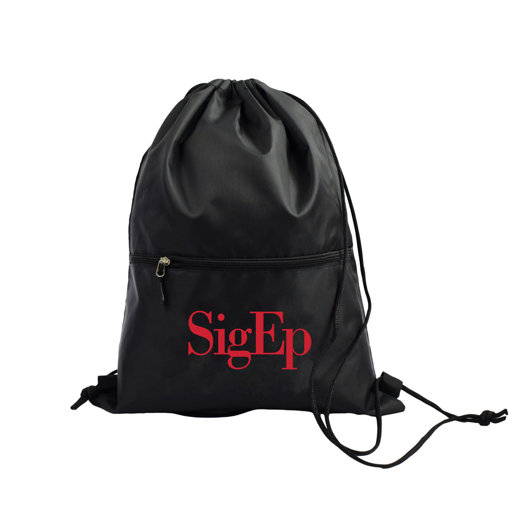 Sigma Phi Epsilon Fraternity Drawstring Backpack, Black