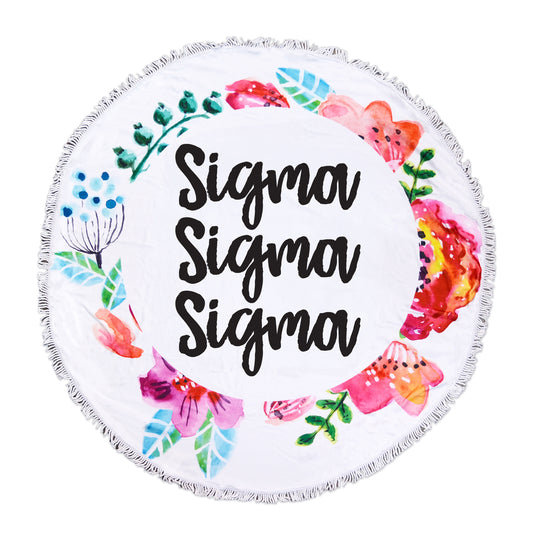 Sigma Sigma Sigma Floral Fringe Towel Blanket