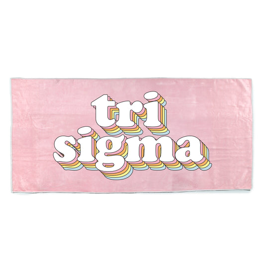 Sigma Sigma Sigma Plush Retro Beach Towel