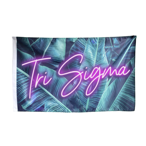 Sigma Sigma Sigma Neon Palm Flag