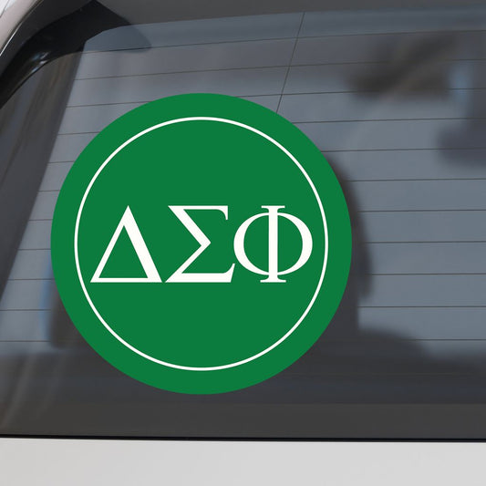 Delta Sigma Phi Fraternity Car Decal Sticker- Full Color Circle Logo