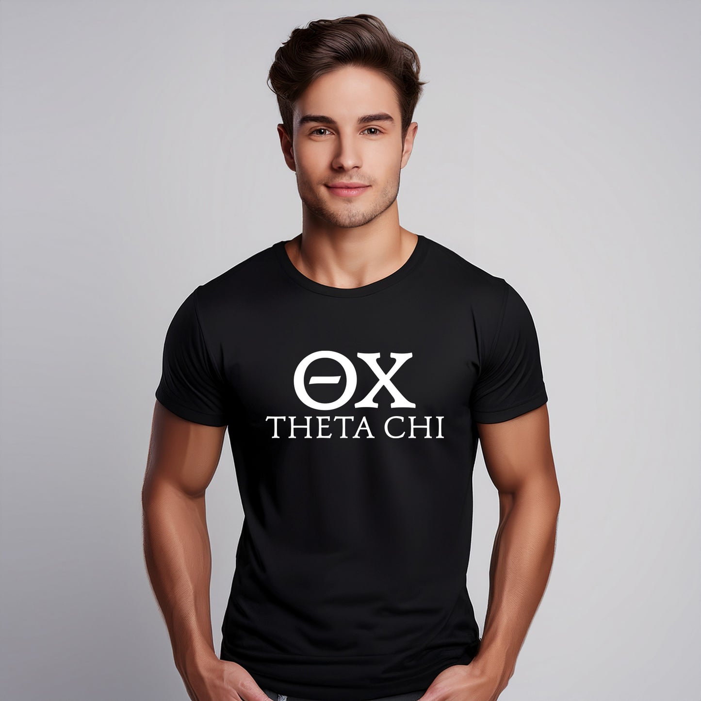 Theta Chi Fraternity T-Shirt- Varsity Greek Letters Design