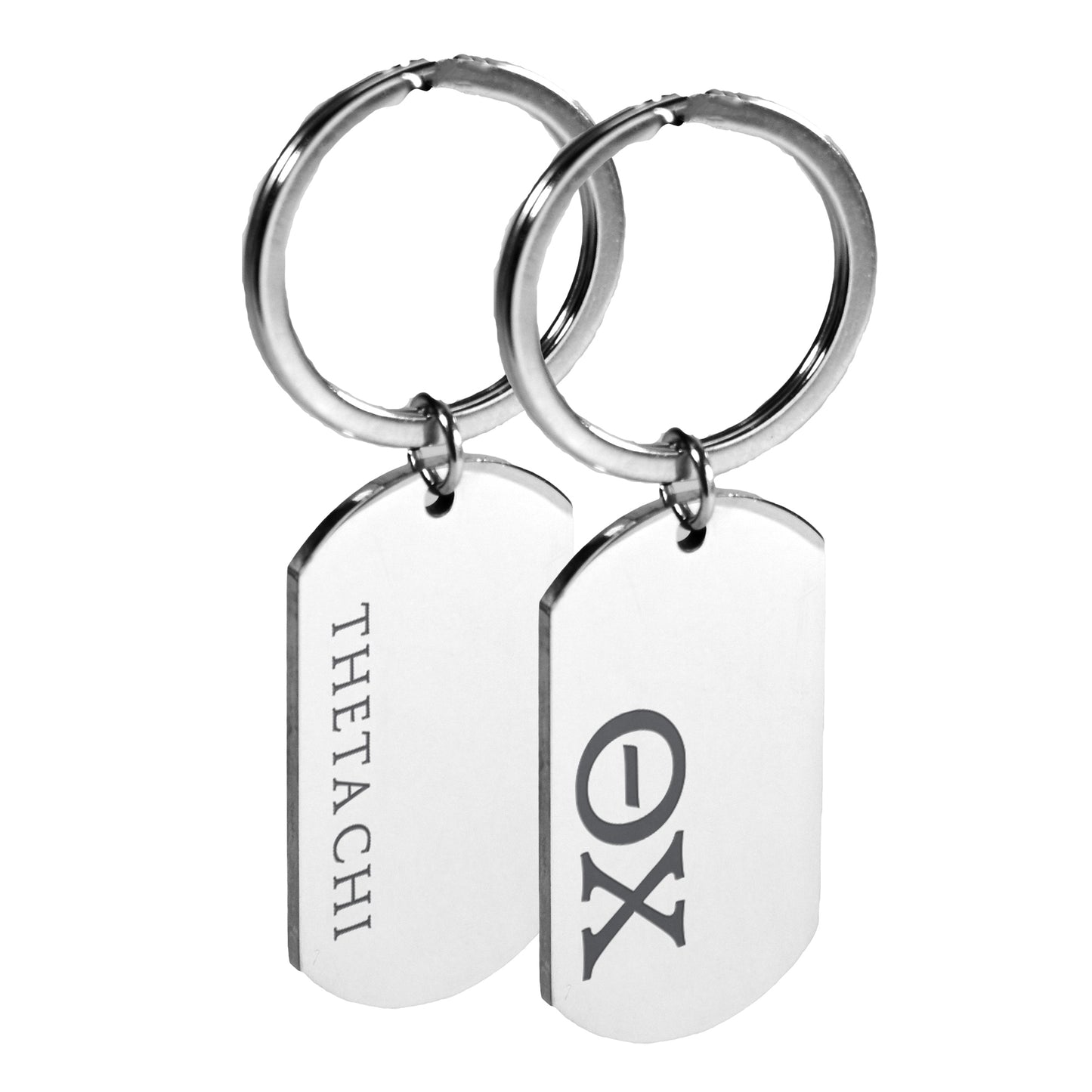 Theta Chi Fraternity Keychain- Stainless Steel Dog Tag Design