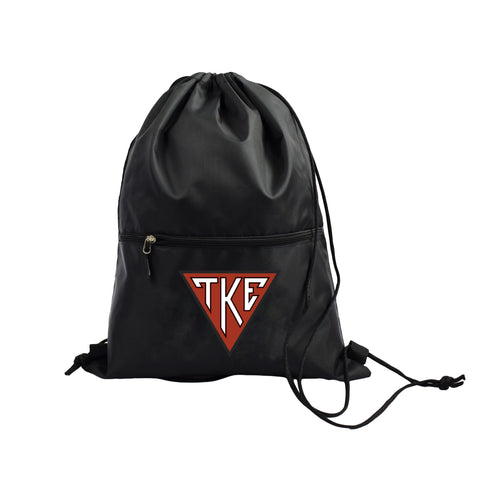 Tau Kappa Epsilon Fraternity Drawstring Backpack, Black