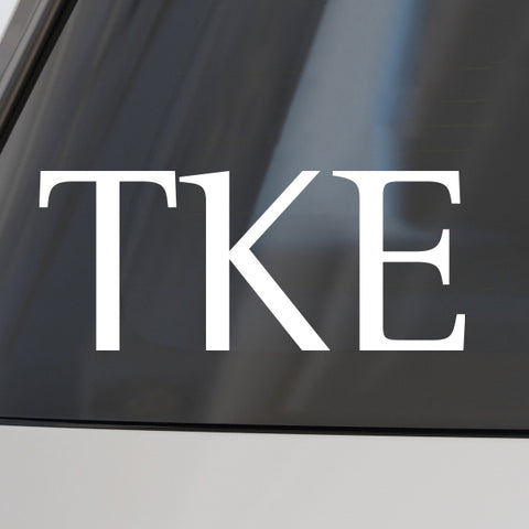 Tau Kappa Epsilon Fraternity Car Decal Sticker- Greek Letters Design