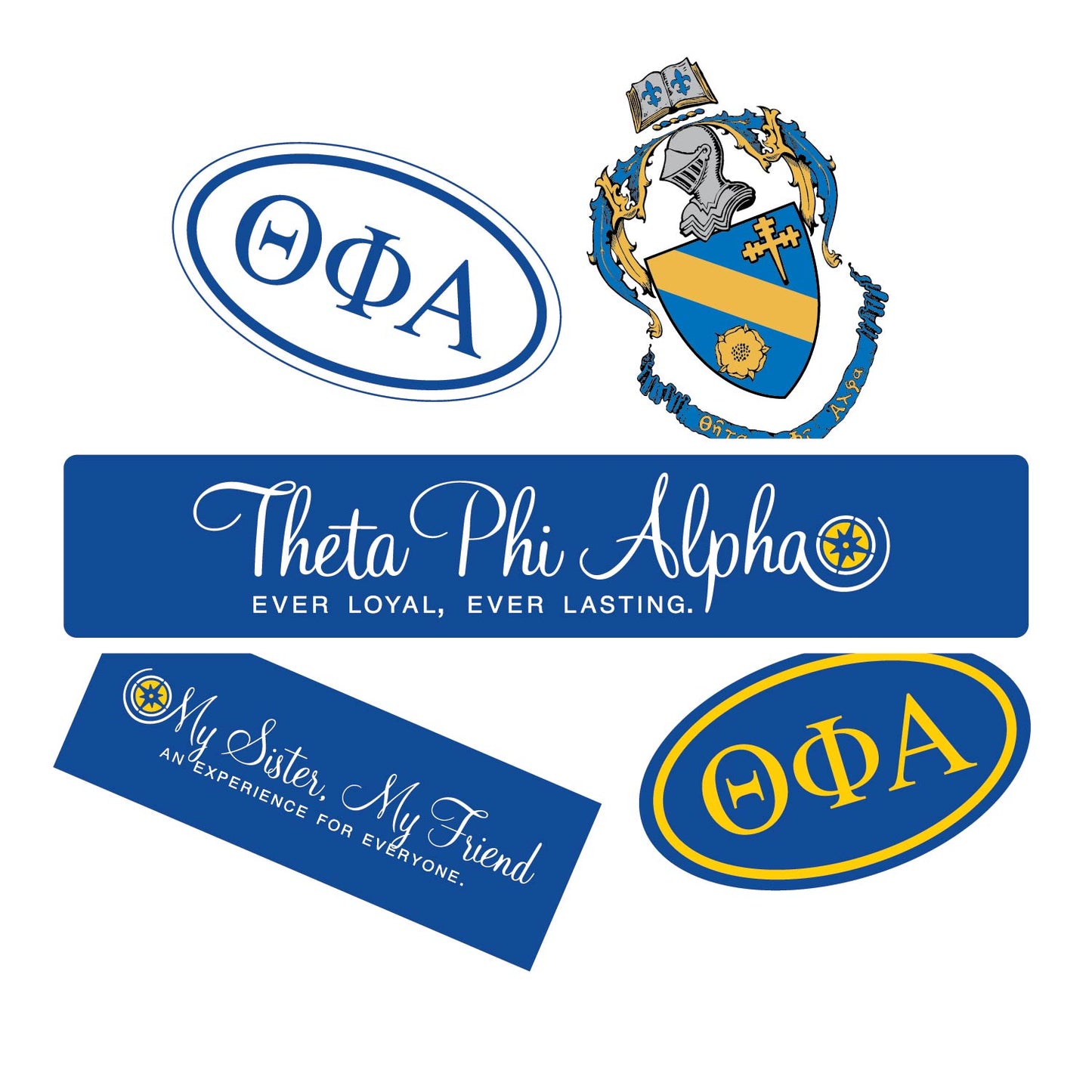 Theta Phi Alpha Sorority Sticker Sheet- Brand Focus