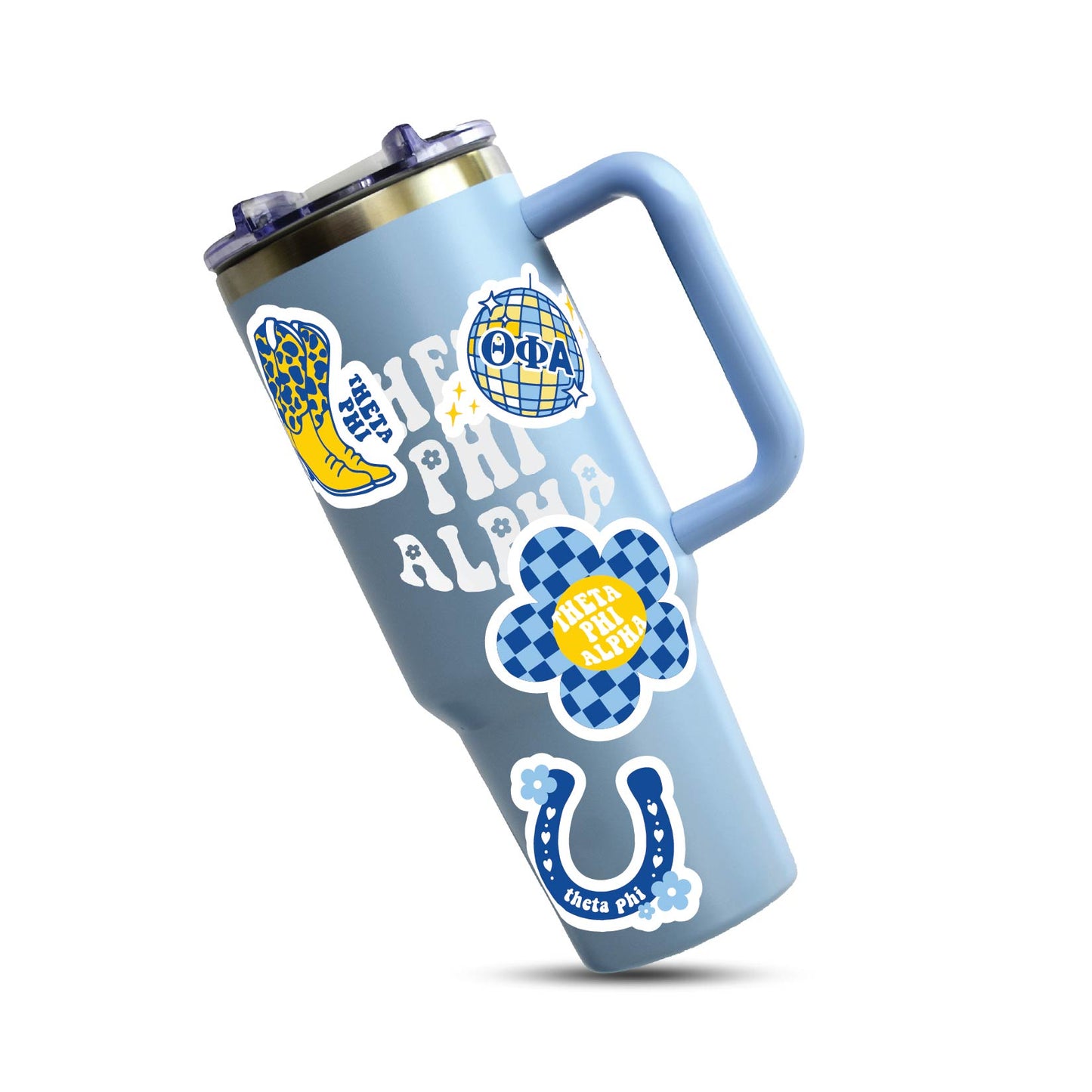 Theta Phi Alpha Sticker Sheet - Western Disco Design