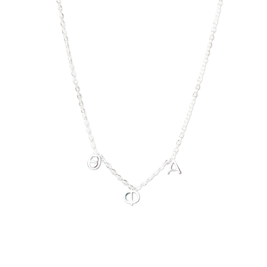 Theta Phi Alpha Silver Greek Letters Necklace