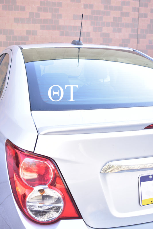 Theta Tau Fraternity Car Decal Sticker- Greek Letters Design