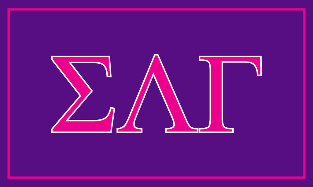 Sigma Lambda Gamma Sorority Greek Letters Flag, Two-Color Design