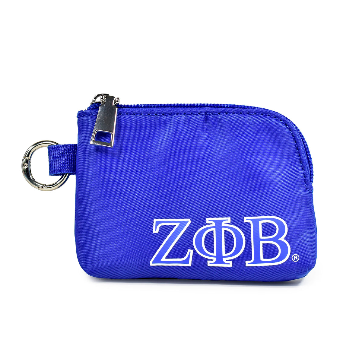 Zeta Phi Beta Zipper Wallet Pouch with Keyring