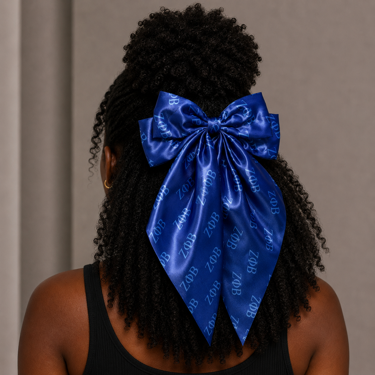 Zeta Phi Beta Greek Letters Hair Bow