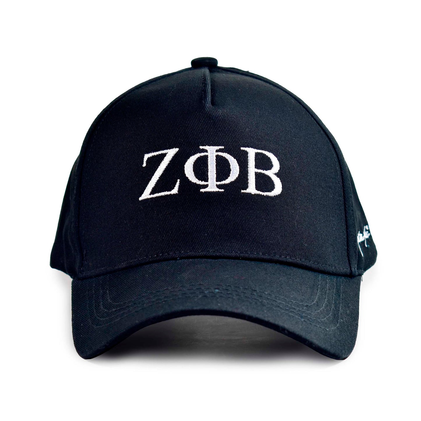 Zeta Phi Beta Sorority, Incorporated Baseball Cap- Brushed Cotton 5-Panel Black Hat