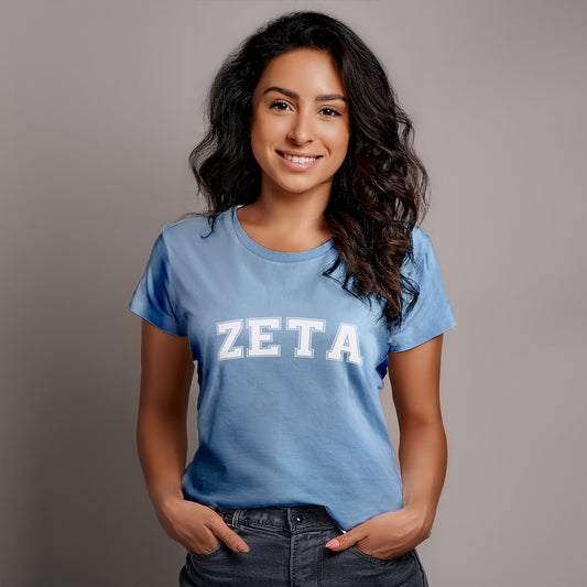 Zeta Tau Alpha Sorority T-Shirt- Varsity Design