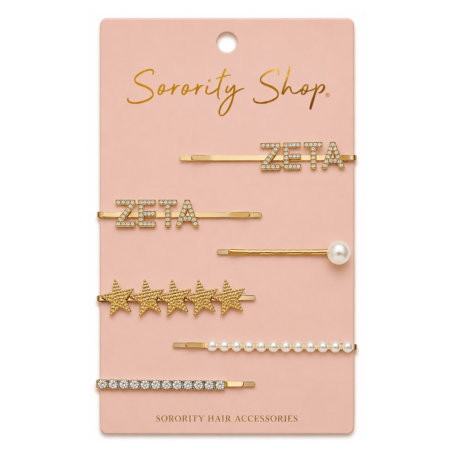 Zeta Tau Alpha Sorority Hair Clips