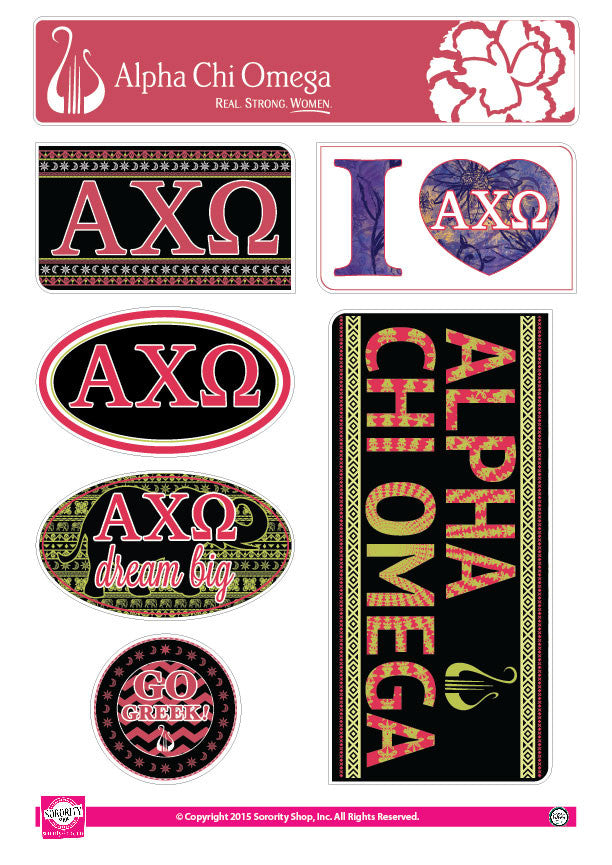 Alpha Chi Omega Bohemian Stickers