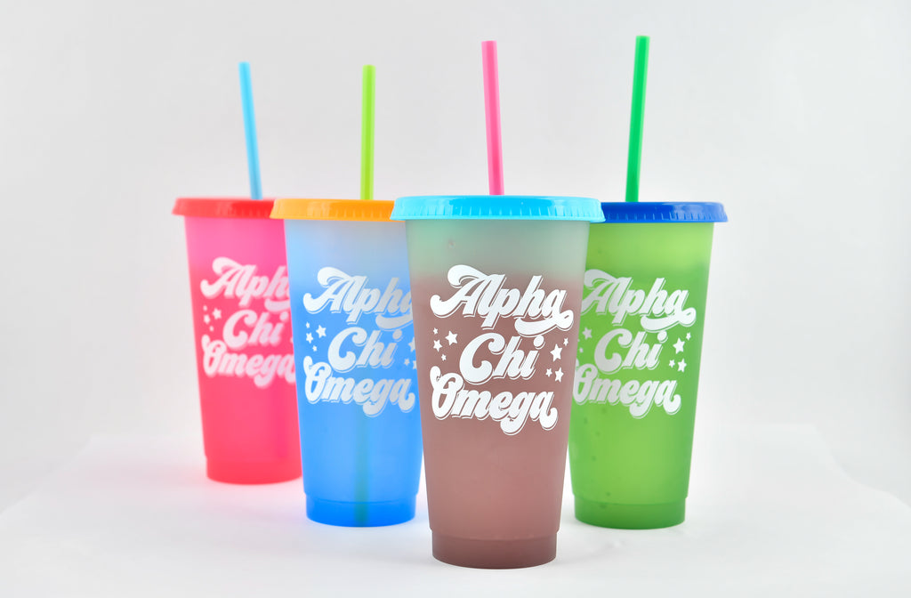 Alpha Chi Omega Color Changing Cups (Set of 4)