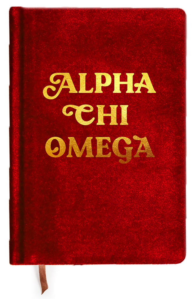 Alpha Chi Omega Velvet Notebook with Gold Foil Imprint