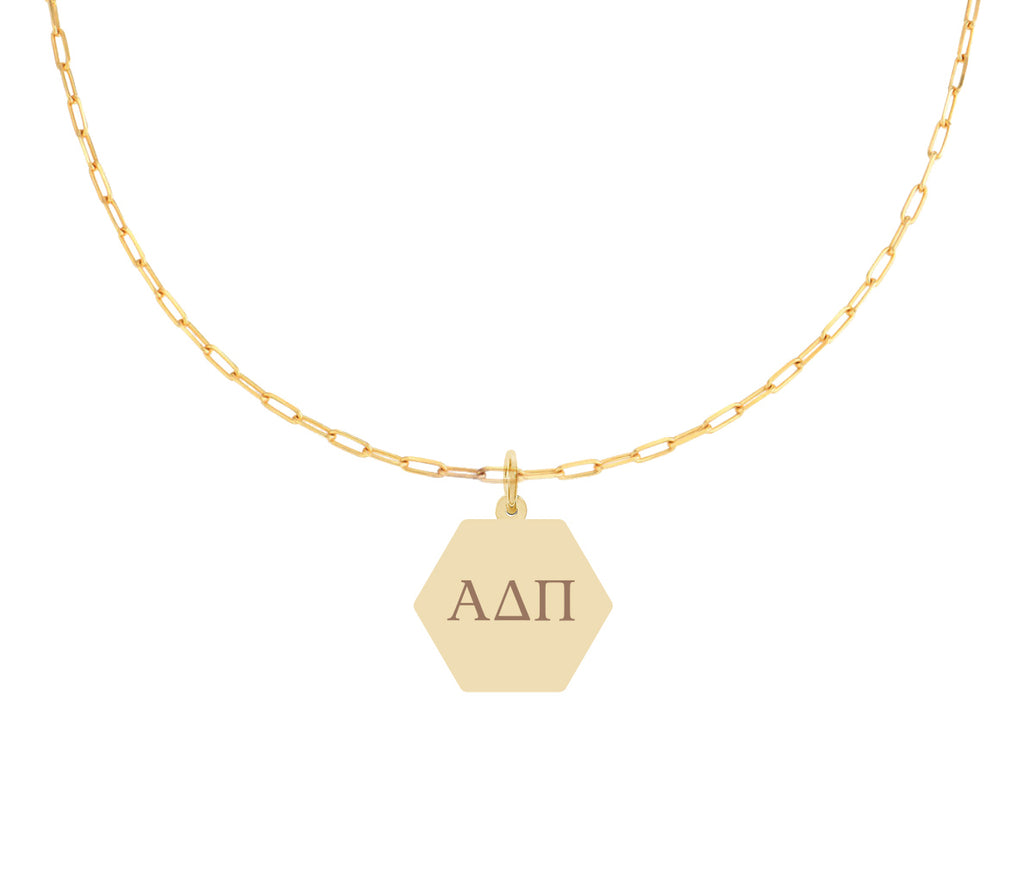 Alpha Delta Pi Paperclip Necklace with ADP Sorority Pendant