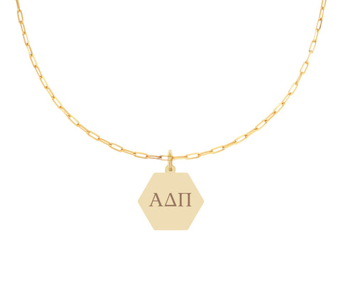 Alpha Delta Pi Paperclip Necklace with ADP Sorority Pendant