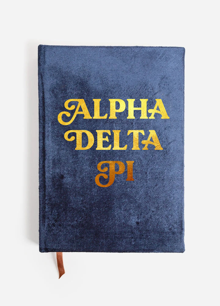Alpha Delta Pi Velvet Notebook with Gold Foil Imprint