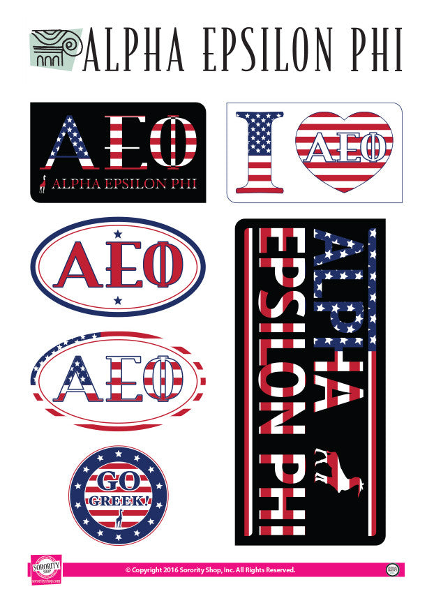 Alpha Epsilon Phi American Stickers