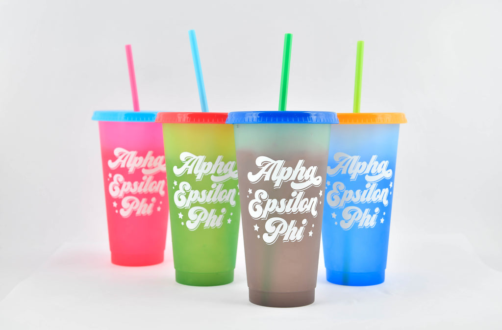 Alpha Epsilon Phi Color Changing Cups (Set of 4)