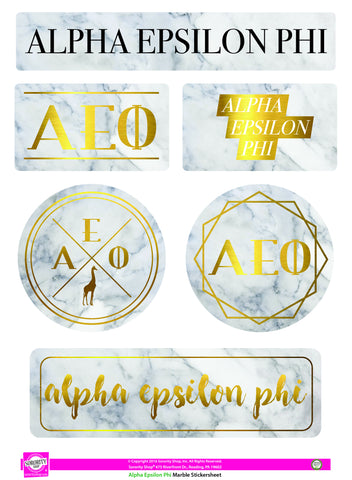 Alpha Epsilon Phi Marble Sticker Sheet
