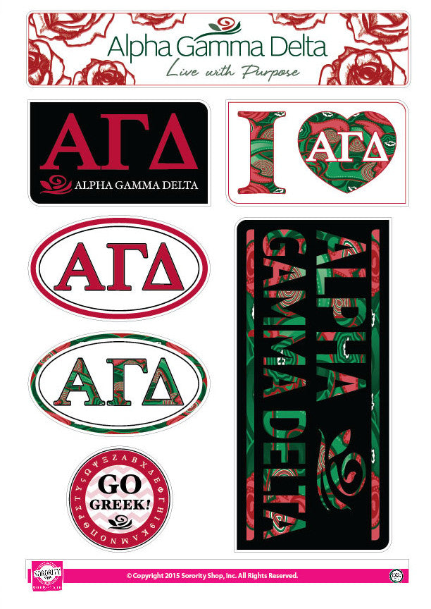 Alpha Gamma Delta Lifestyle Stickers