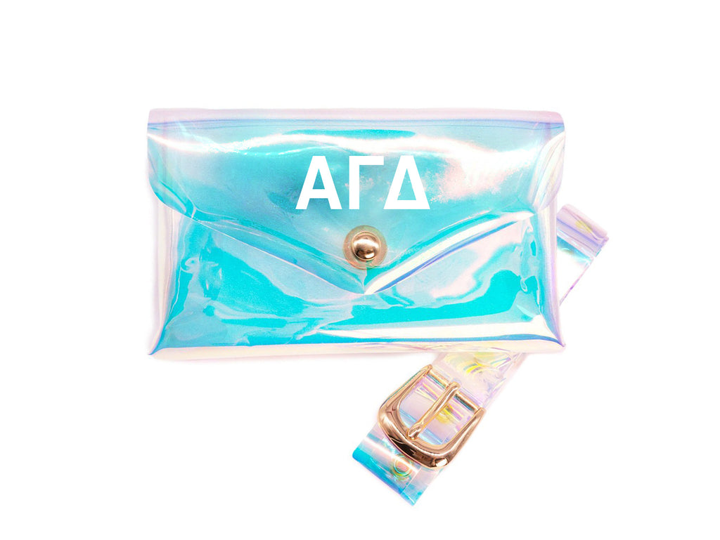 Alpha Gamma Delta Holographic Belted Fanny Pack