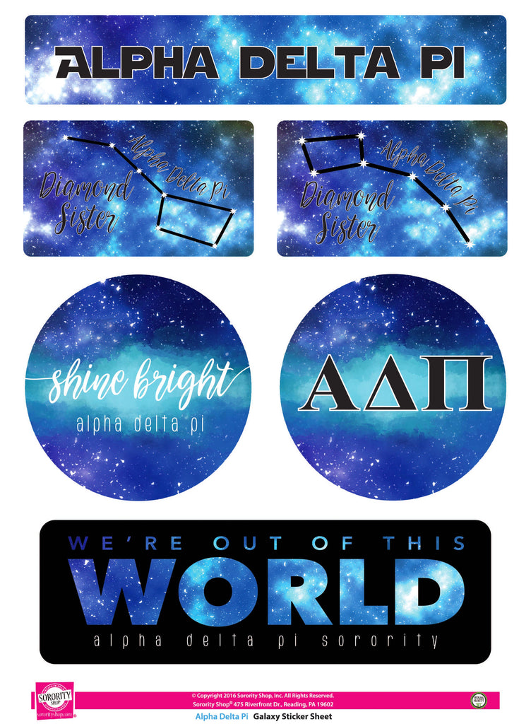 Alpha Delta Pi Galaxy Stickers