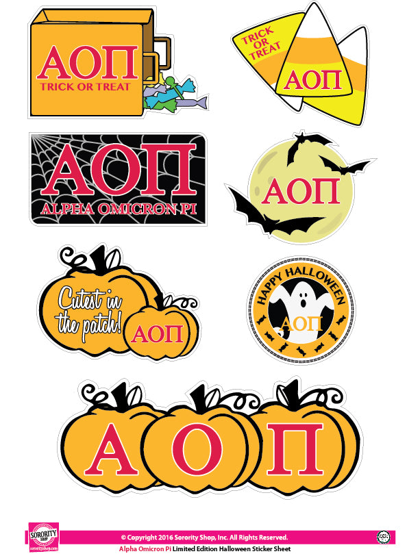 Alpha Omicron Pi Halloween Stickers