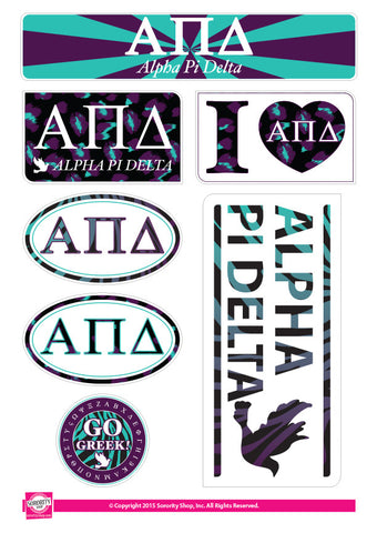 Alpha Pi Delta <br> Animal Print Stickers