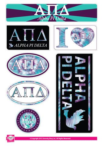Alpha Pi Delta <br> Tie Dye Stickers