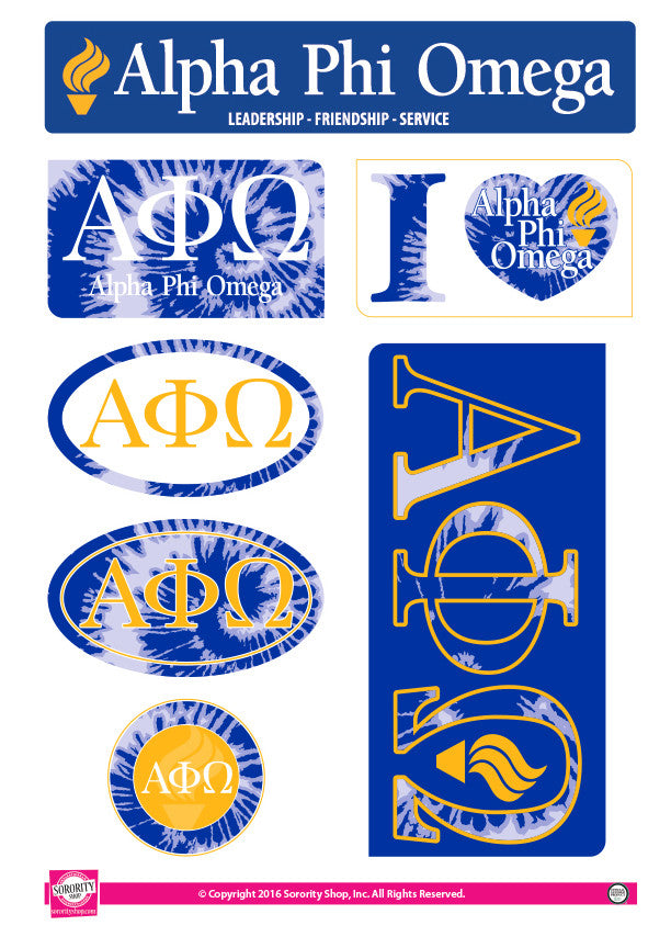 Alpha Phi Omega <br> Tie Dye Stickers