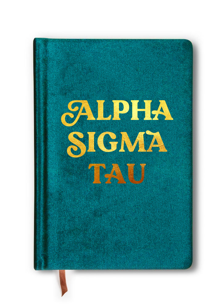 Alpha Sigma Tau Velvet Notebook with Gold Foil Imprint