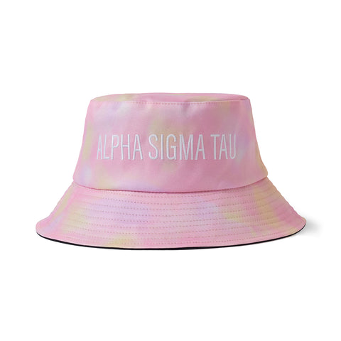 Alpha Sigma Tau Bucket Hat - Tie Dye - Embroidered Logo