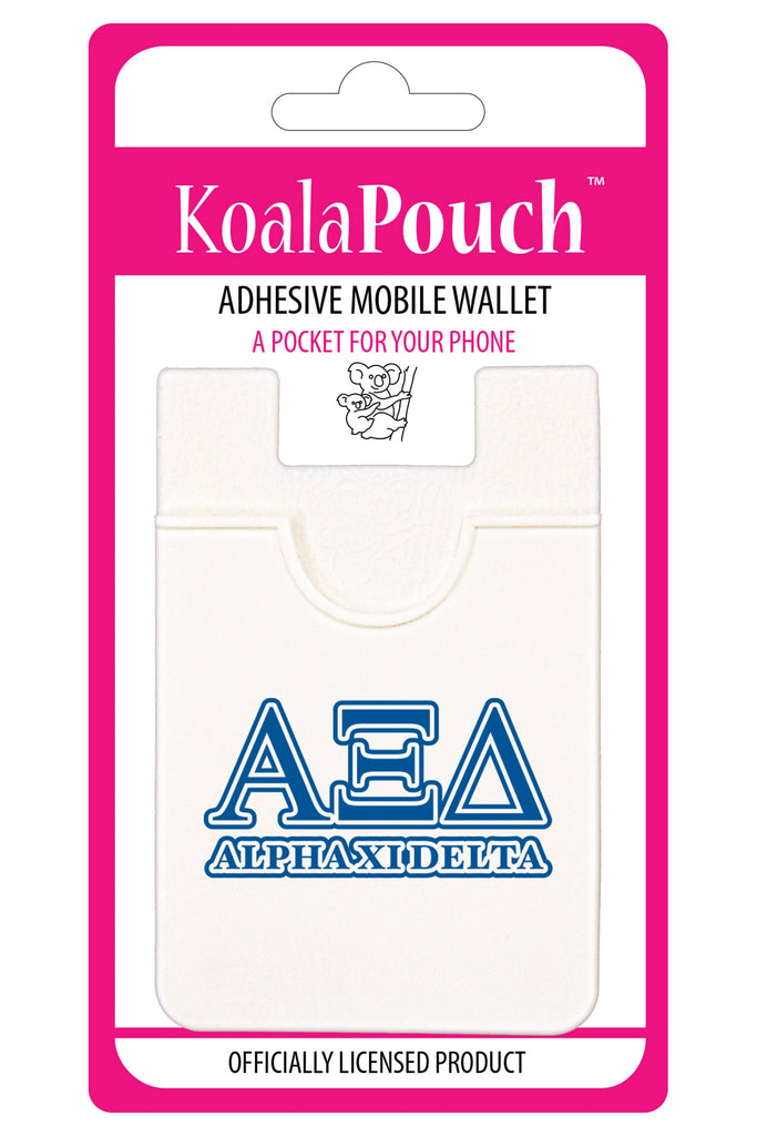 Alpha Xi Delta Koala Pouch - Greek Letters Outlined - Phone Wallet