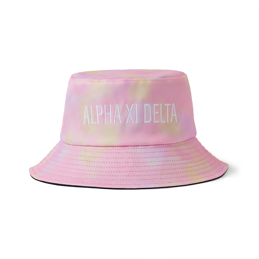 Alpha Xi Delta Bucket Hat - Tie Dye - Embroidered Logo