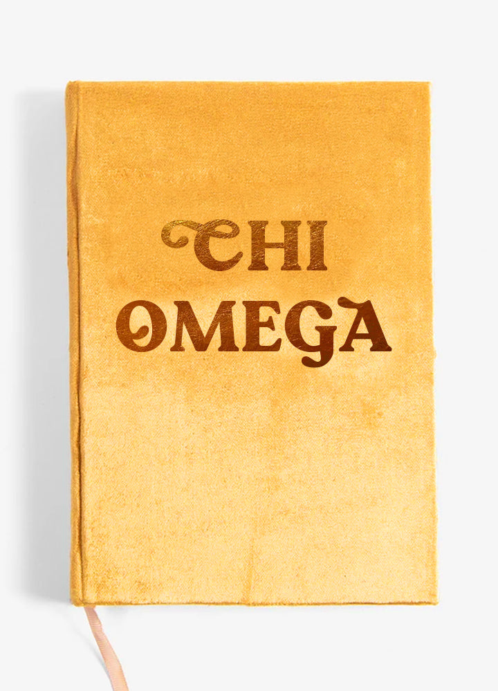 Chi Omega Velvet Notebook with Gold Foil Imprint