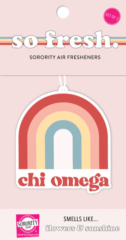 Chi Omega Rainbow Retro Air Freshener - Flowers & Sunshine Scent