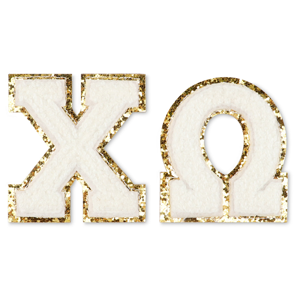 Chi Omega Chenille Stickers - CO Greek Letter Stickers