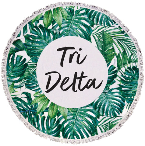 Delta Delta Delta Palm Leaf Fringe Towel Blanket