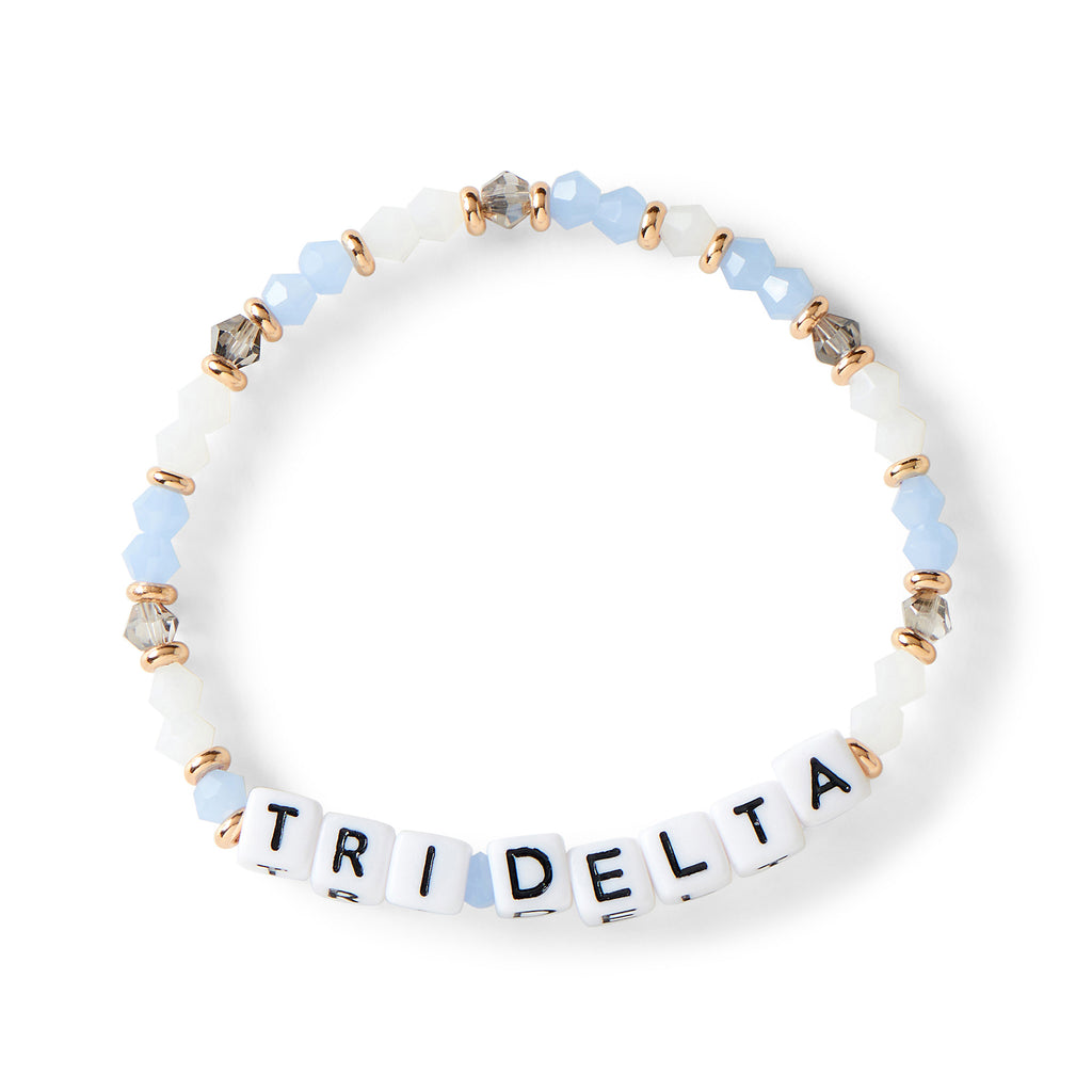 Delta Delta Delta Bracelet With Glass Beads and 18K Gold Accent Beads