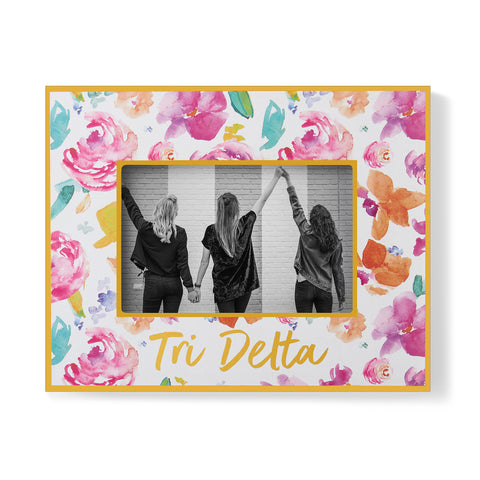 Delta Delta Delta Picture Frame – Wooden Picture Frame for 4" X 6" Pictures
