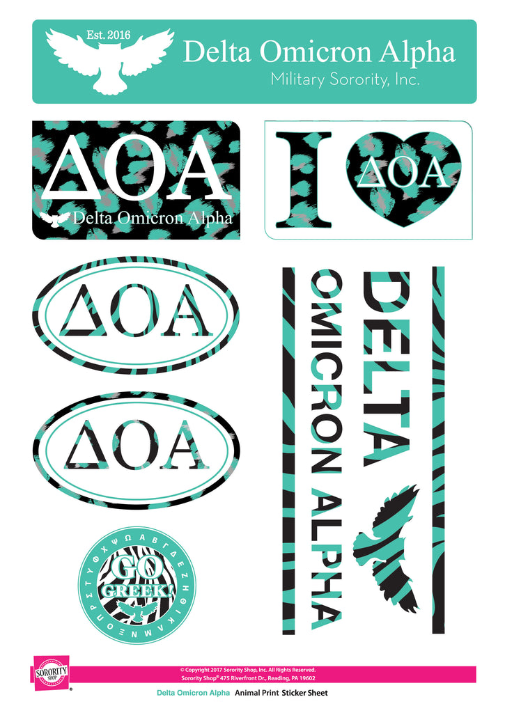 Delta Omicron Alpha <br>Animal Print Stickers