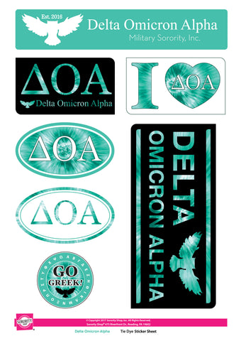 Delta Omicron Alpha <br>Tie Dye Stickers